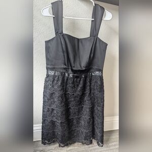 Tahari black lace cocktail dress